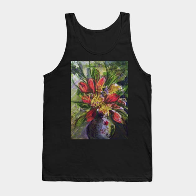 Vase - acrylic monoprint & pastel Tank Top by Terrimad